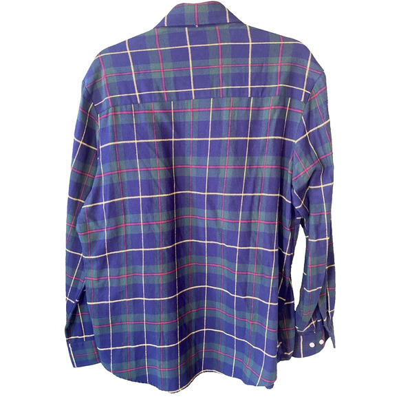 Club Room Shirt Mens Size Medium Long Sleeve Flannel NEW Blue Green Plaid Tartan - Picture 2 of 13